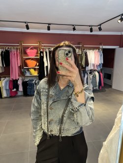 Tasarım Jean Ceket - Mavi - 6160