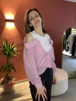 Triko Atletli Gömlek - Pembe