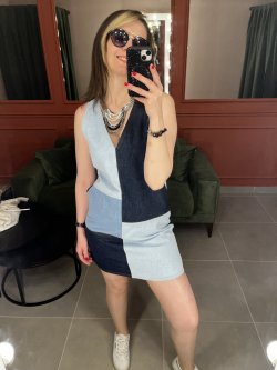 Jean mini elbise