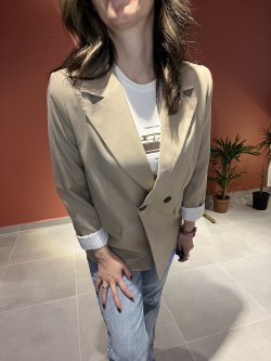 Astarlı Blazer Ceket #bej