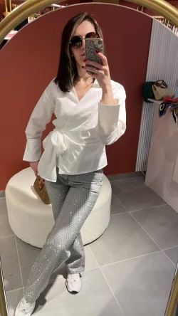 Yan Bağlama Gömlek (beyaz)