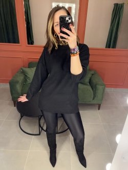 Yumoş tunik kazak (siyah )