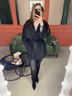 Kısa Kaşe Kaban (siyah)