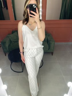 Taşlı Jean (beyaz)