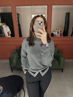 Tam Balıkçı Triko gri