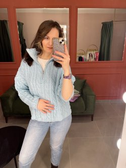 Örgü Desen Triko (bebe mavisi)