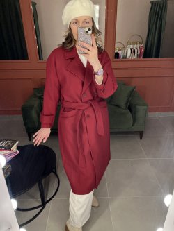 Premium Kaşe Kaban bordo