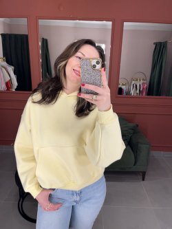 Kanguru Cepli Sweat sarı