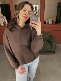 Kanguru Cepli Sweat kahverengi