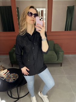 Pul İşlemeli Tunik Gömlek (siyah )